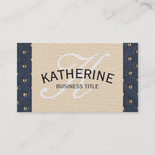Class Monogram Leather Upholstered Business Card