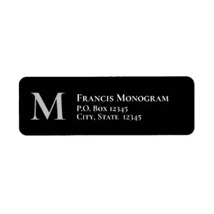 Class Monogram Left Aligned Return Address Labels