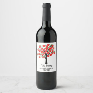 class names teacher thank you apple word art wine label