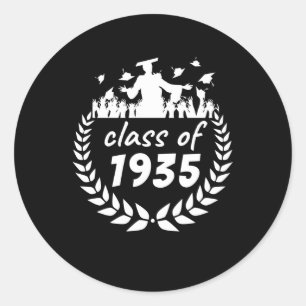 class of 1935 graduation or reunion design by year classic round sticker