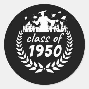 class of 1950 graduation or reunion design by year classic round sticker
