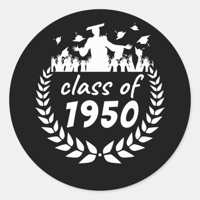 class of 1950 graduation or reunion design by year classic round sticker (Front)