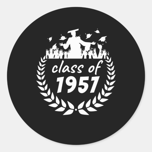 class of 1957 graduation or reunion design by year classic round sticker (Front)