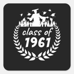 class of 1961 graduation or reunion design by year square sticker