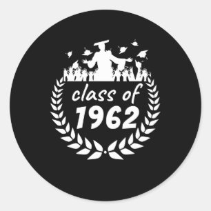 class of 1962 graduation or reunion design by year classic round sticker