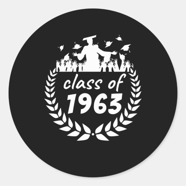 class of 1963 graduation or reunion design by year classic round sticker (Front)