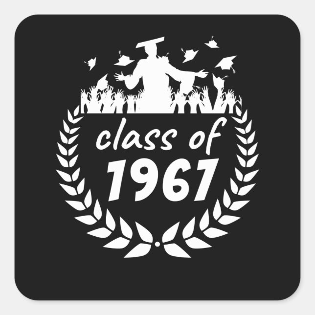 class of 1967 graduation or reunion design by year square sticker (Front)