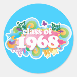 Class of 1968 classic round sticker
