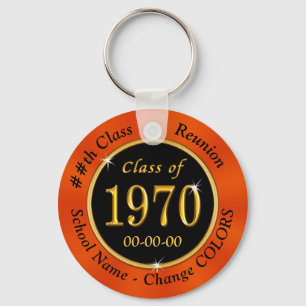 Class of 1970 Gifts Black and Orange or Your Colou Key Ring
