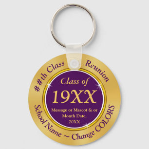 Class of 1970, Purple and Gold Keychain Any COLOR