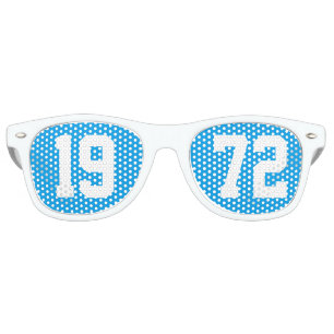 Class of 1972 High School Reunion Blue White Retro Sunglasses