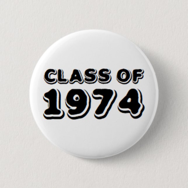 class of 1974 6 cm round badge (Front)