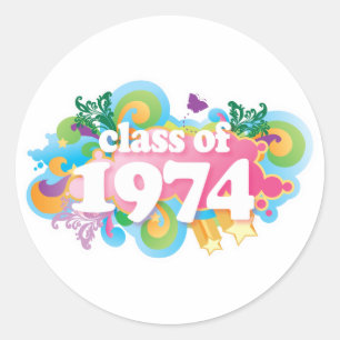 Class of 1974 classic round sticker