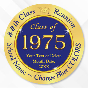 Class of 1975, Customisable Class Reunion Stickers
