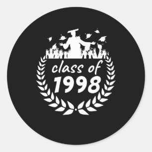 class of 1998 graduation or reunion design by classic round sticker