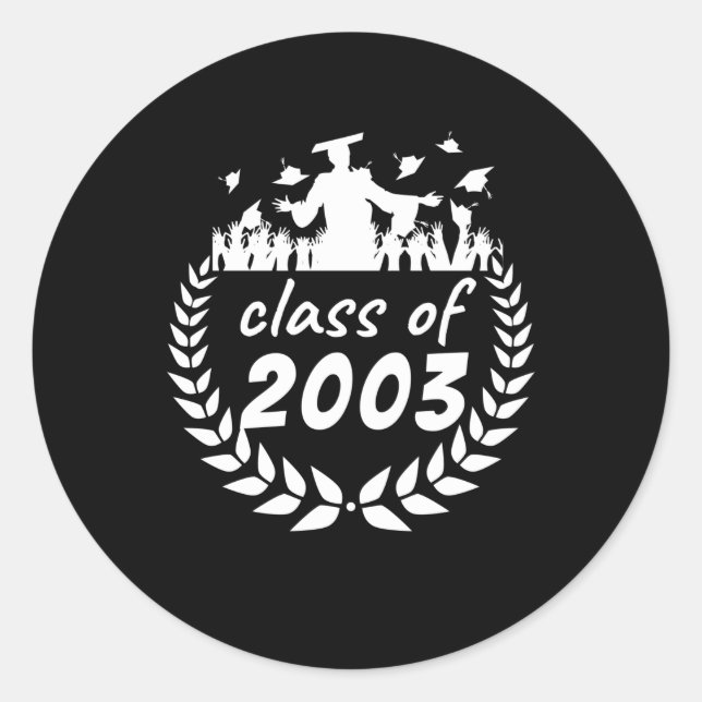 class of 2003 graduation or reunion design by classic round sticker (Front)