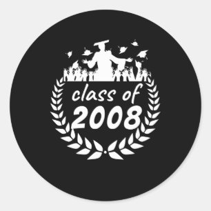 class of 2008 graduation or reunion design by classic round sticker