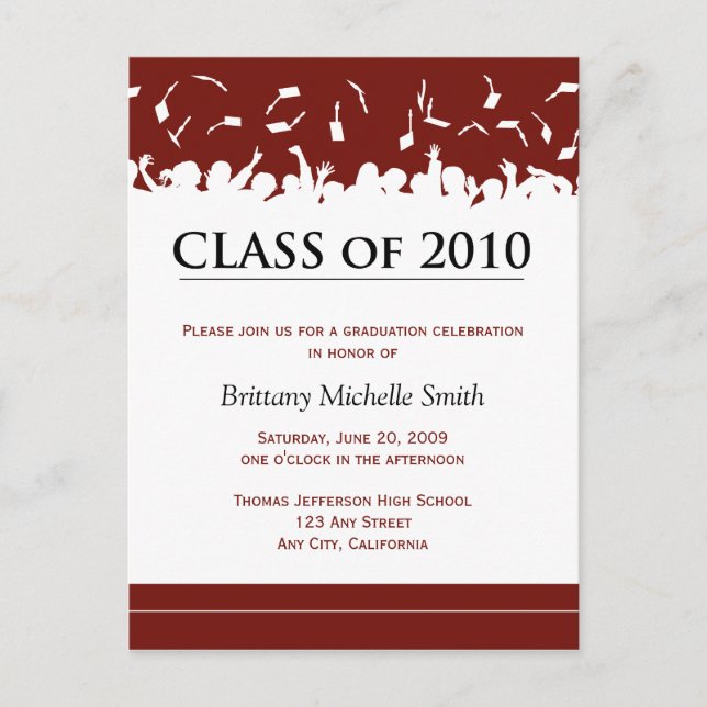 Class of 2010 Graduation Invitation Postcard (Front)