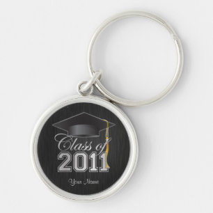 Class of 2011 Graduation Key-Chain (blk & silver) Key Ring
