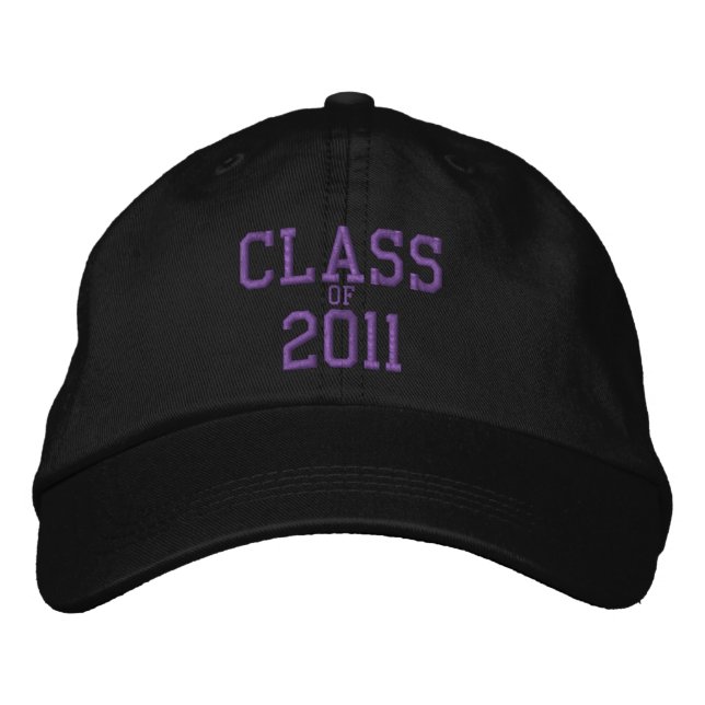 Class of 2011 Purple Embroider Black Baseball Cap (Front)