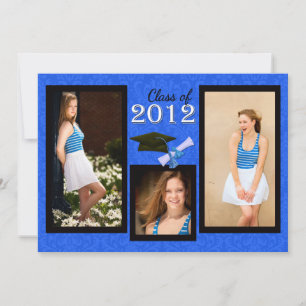 Class of 2012 Blue Damask Graduation Invitation