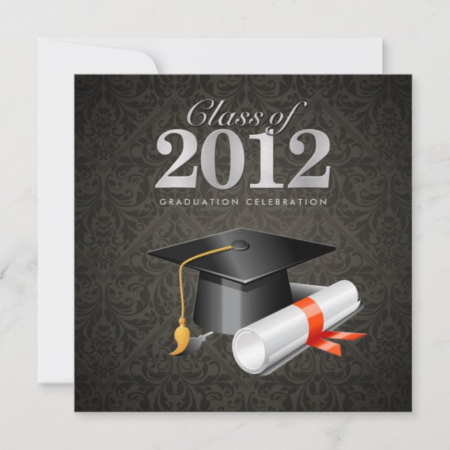 Class of 2012 Damask Graduation Invitation (Front)