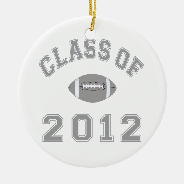 Class Of 2012 Football - Grey 2 Ceramic Tree Decoration (Front)
