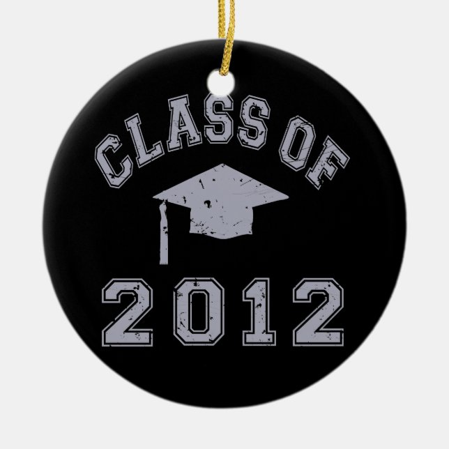 Class Of 2012 Graduation - Grey 2 Ceramic Tree Decoration (Front)