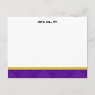 Class of 2012 Purple and Gold Graduation Thank You Card