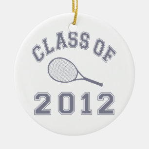 Class Of 2012 Tennis - Grey Ceramic Tree Decoration