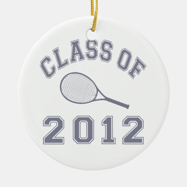 Class Of 2012 Tennis - Grey Ceramic Tree Decoration (Front)
