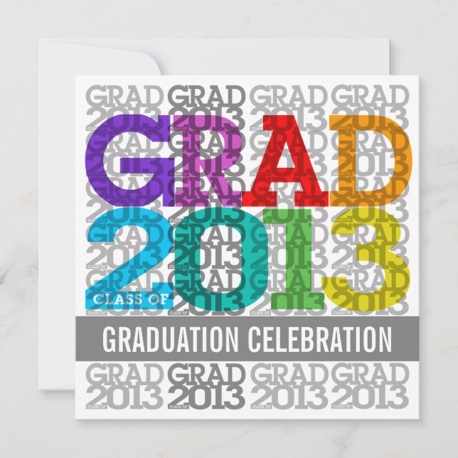 Class Of 2013 Graduation Party Invitation Colours (Front)