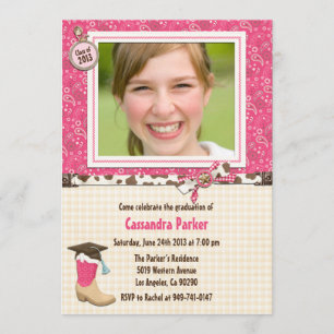 Class of 2013 Pink Western Graduation Announcement