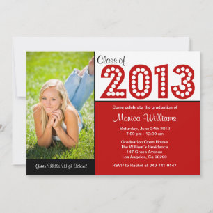 Class of 2013 Red Graduation Party Invitations