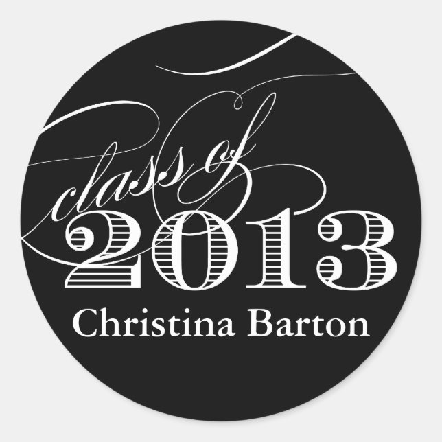 Class of 2013 Sticker- Customise it! Classic Round Sticker (Front)