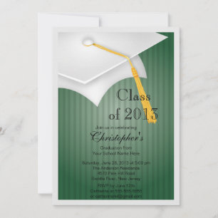 Class of 2013 White Grad Cap Graduation Party Invitation