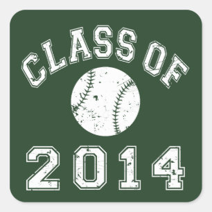 Class Of 2014 Baseball Square Sticker