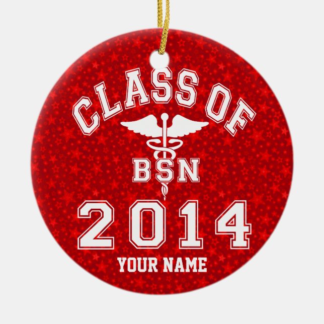 Class Of 2014 BSN Ceramic Tree Decoration (Front)