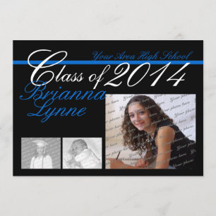 Class of 2014 Colour Change Tri Photo Invitation
