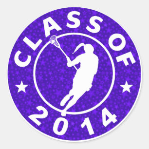 Class Of 2014 Girl Lacrosse Classic Round Sticker