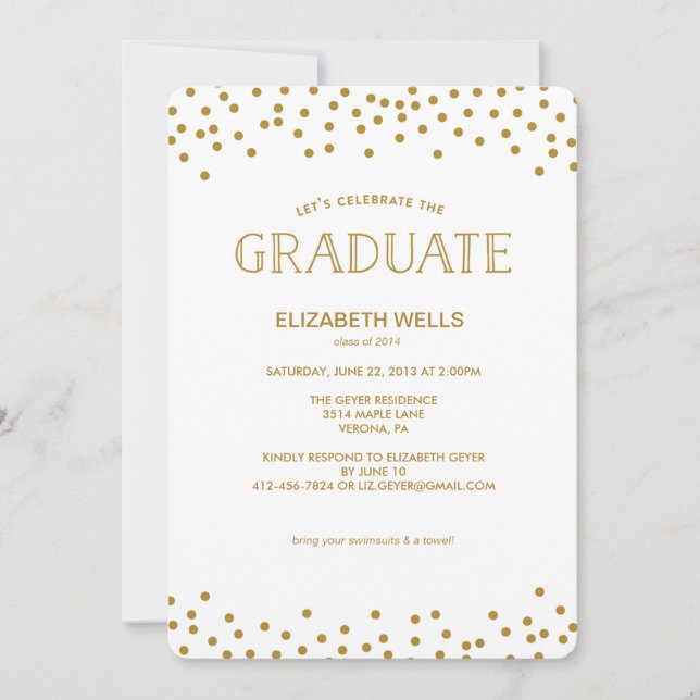 Class of 2014 Graduation Announcement - CONFETTI (Front)