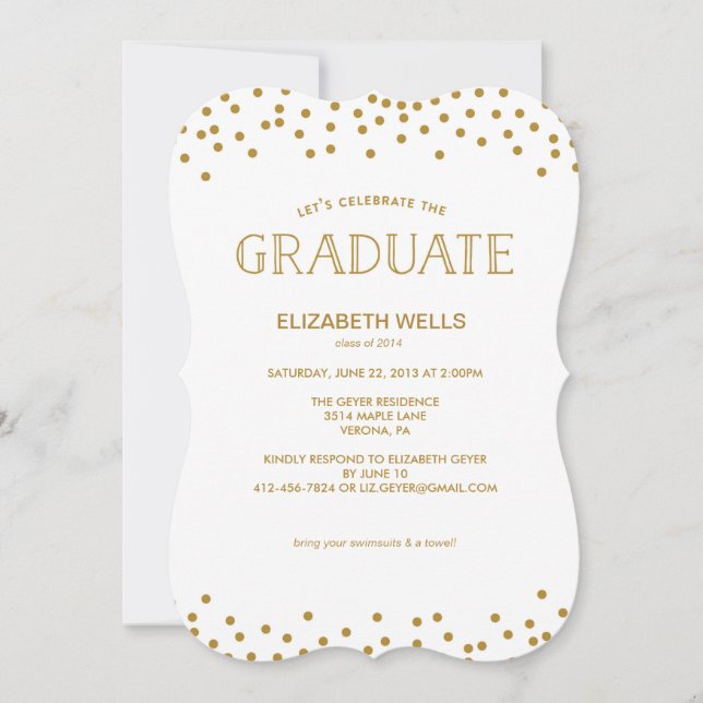 Class of 2014 Graduation Announcement - CONFETTI (Front)