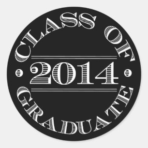 Class of 2014 Graduation Sticker Black   White