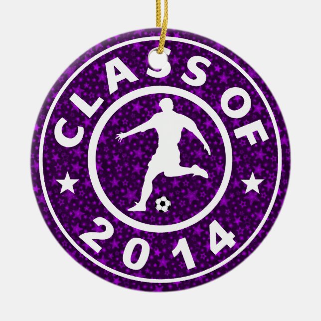 Class Of 2014 Soccer Ceramic Tree Decoration (Front)