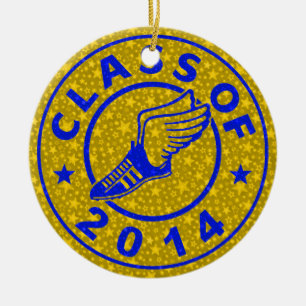 Class Of 2014 Track and Field Ceramic Tree Decoration