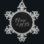 Class of 2015 Chalkboard Style Vintage Snowflake Pewter Christmas Ornament<br><div class="desc">Elegant chalkboard style typography spelling out the words "Class of 2015".</div>