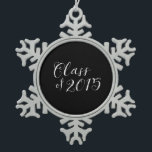 Class of 2015 Chalkboard Style Vintage Snowflake Pewter Christmas Ornament<br><div class="desc">Elegant chalkboard style typography spelling out the words "Class of 2015".</div>
