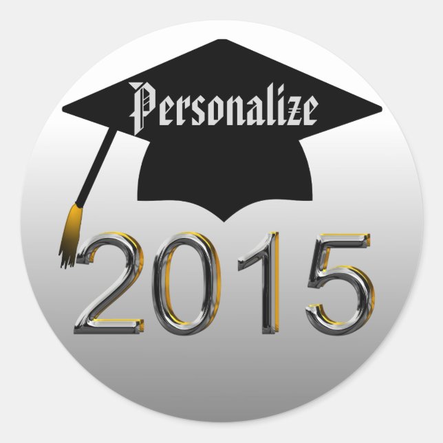 Class Of 2015 Graduation Stickers Seals (Front)