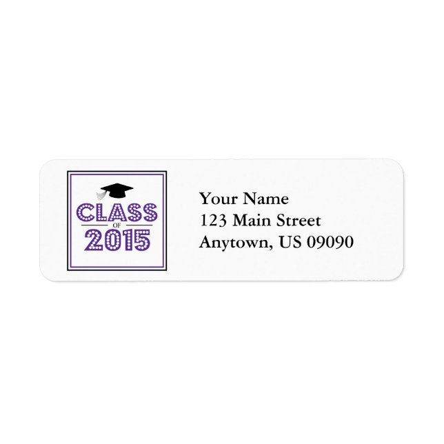Class Of 2015 Return Address Labels (Eggplant) (Front)