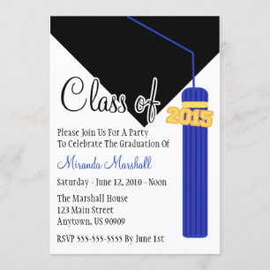 Class Of 2015 Tassel Graduation Invite (Blue)